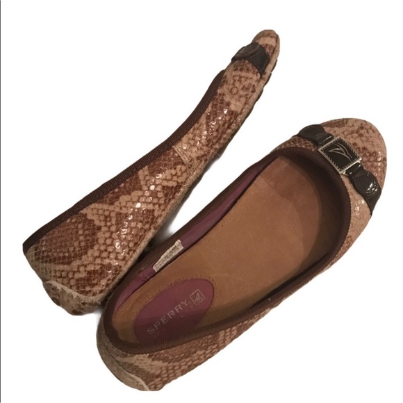 Sperry Snakeskin Nautical Slip On Driving Shoe 6.5 - Picture 2 of 6